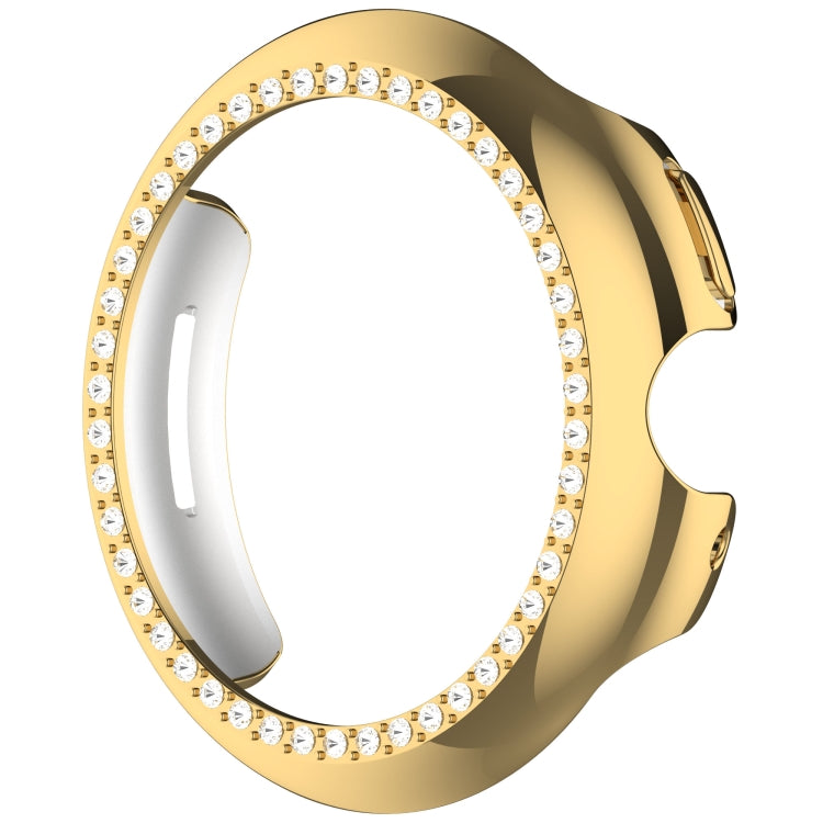 For Google Pixel Watch 3 45mm Diamond Electroplated PC Half Coverage Watch Protective Case(Gold) - Watch Cases by PMC TechLife | Online Shopping South Africa | PMC TechLife | Buy Now Pay Later Mobicred