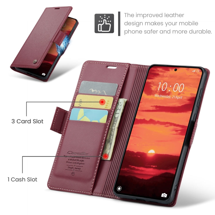 For Xiaomi 14T CaseMe 023 Butterfly Buckle Litchi Texture RFID Anti-theft Leather Phone Case(Red) - 14T Cases by CaseMe | Online Shopping South Africa | PMC Jewellery | Buy Now Pay Later Mobicred