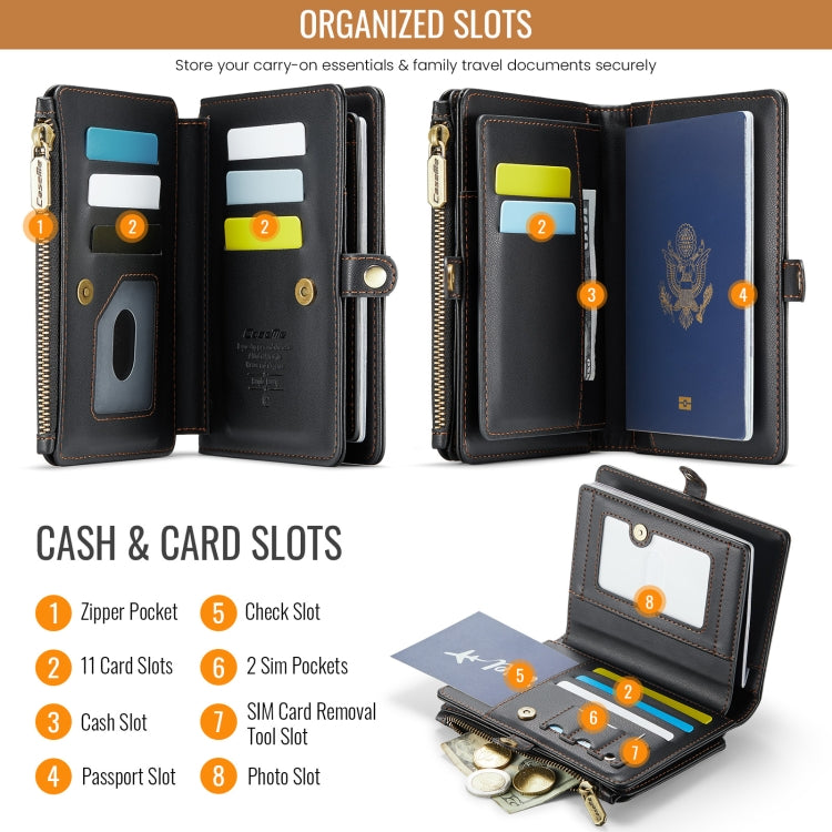 CaseMe-Me60 Multi-functional Anti-theft Swipe Passport Wallet(Black) -  by CaseMe | Online Shopping South Africa | PMC Jewellery | Buy Now Pay Later Mobicred