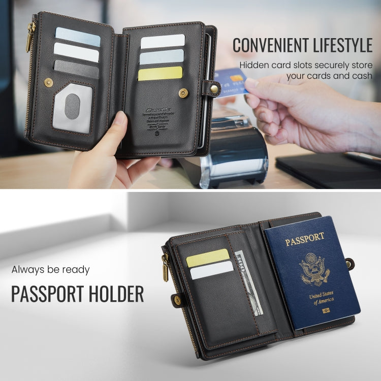 CaseMe-Me60 Multi-functional Anti-theft Swipe Passport Wallet(Black) -  by CaseMe | Online Shopping South Africa | PMC Jewellery | Buy Now Pay Later Mobicred