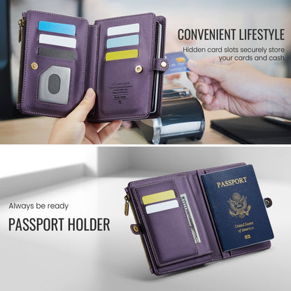 CaseMe-Me60 Multi-functional Anti-theft Swipe Passport Wallet(Purple) -  by CaseMe | Online Shopping South Africa | PMC Jewellery | Buy Now Pay Later Mobicred