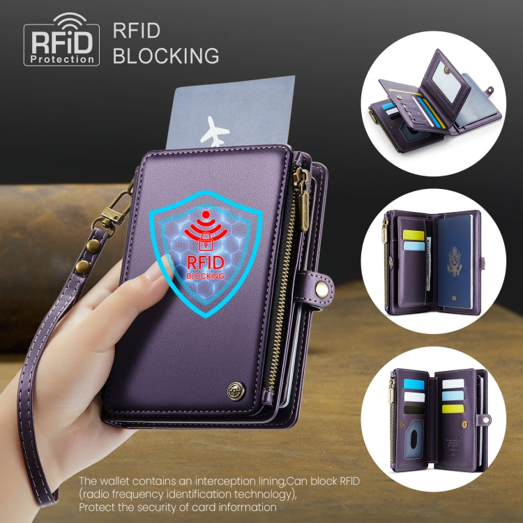 CaseMe-Me60 Multi-functional Anti-theft Swipe Passport Wallet(Purple) -  by CaseMe | Online Shopping South Africa | PMC Jewellery | Buy Now Pay Later Mobicred