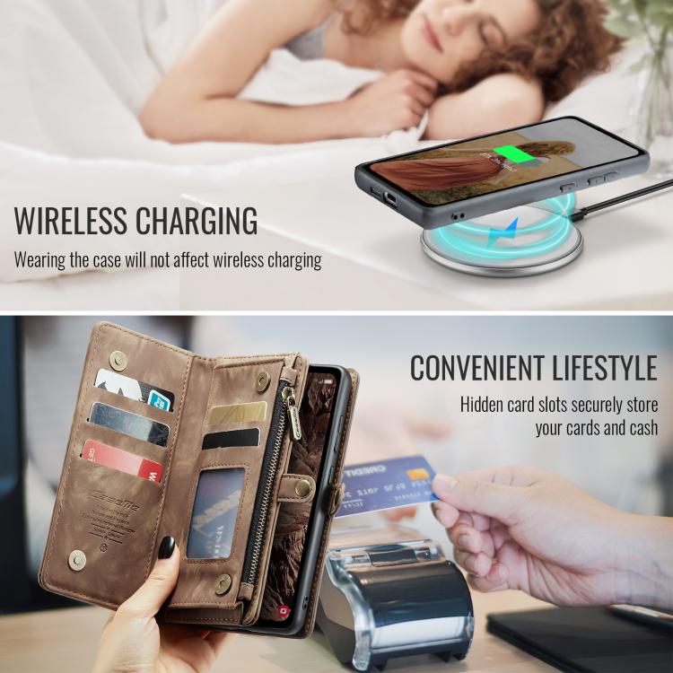 For Samsung Galaxy S25 5G CaseMe 008 Detachable Multifunctional Leather Phone Case(Brown) - Galaxy S25 5G Cases by CaseMe | Online Shopping South Africa | PMC TechLife | Buy Now Pay Later Mobicred