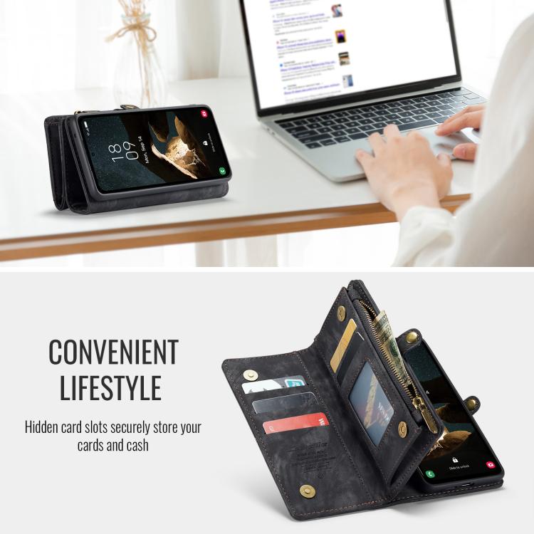 For Samsung Galaxy S25+ 5G CaseMe 008 Detachable Multifunctional Leather Phone Case(Black) - Galaxy S25+ 5G Cases by CaseMe | Online Shopping South Africa | PMC TechLife | Buy Now Pay Later Mobicred