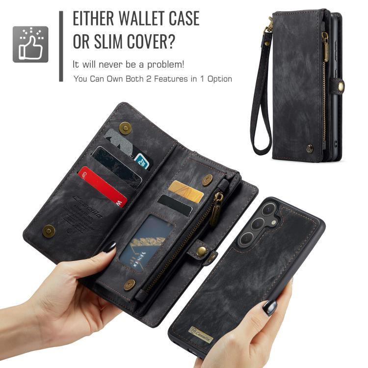 For Samsung Galaxy S25+ 5G CaseMe 008 Detachable Multifunctional Leather Phone Case(Black) - Galaxy S25+ 5G Cases by CaseMe | Online Shopping South Africa | PMC TechLife | Buy Now Pay Later Mobicred