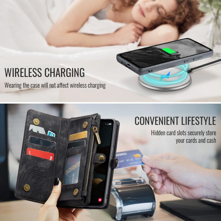 For Samsung Galaxy S25+ 5G CaseMe 008 Detachable Multifunctional Leather Phone Case(Black) - Galaxy S25+ 5G Cases by CaseMe | Online Shopping South Africa | PMC TechLife | Buy Now Pay Later Mobicred
