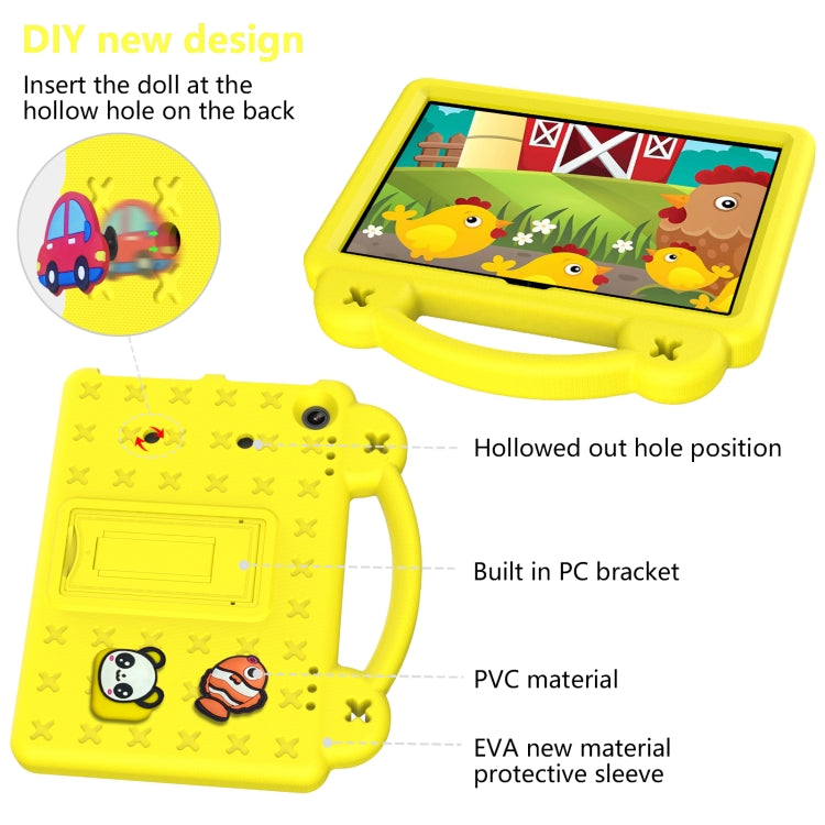 For Amazon Fire HD8 2024 / 2022 / HD8 Plus Handle Kickstand Children EVA Shockproof Tablet Case(Yellow) - Amazon by PMC TechLife | Online Shopping South Africa | PMC TechLife | Buy Now Pay Later Mobicred