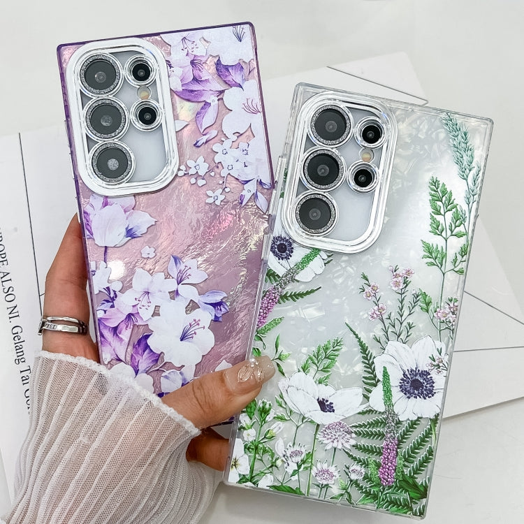 For Samsung Galaxy S25 5G Electroplating Flowers Plants Texture TPU Phone Case(Peony FL14) - Galaxy S25 5G Cases by PMC Jewellery | Online Shopping South Africa | PMC Jewellery | Buy Now Pay Later Mobicred