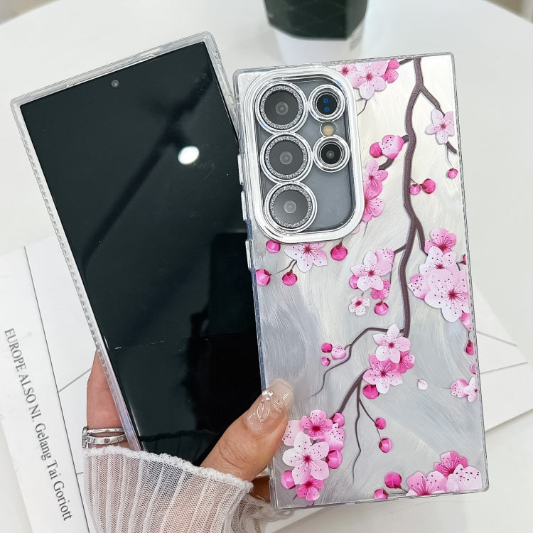 For Samsung Galaxy S25 5G Electroplating Flowers Plants Texture TPU Phone Case(Azalea FL4) - Galaxy S25 5G Cases by PMC Jewellery | Online Shopping South Africa | PMC Jewellery | Buy Now Pay Later Mobicred