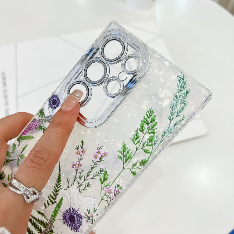 For Samsung Galaxy S25 5G Electroplating Flowers Plants Texture TPU Phone Case(Sakura FL12) - free shipping - PMC Jewellery - Order now!
