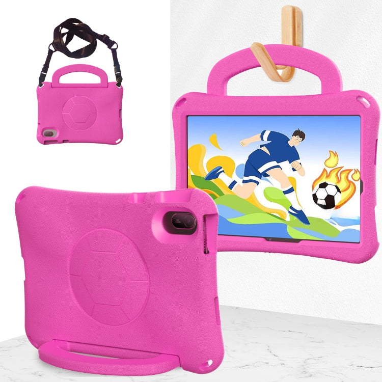 For Huawei MatePad SE 11 2024 Handle Football Shaped EVA Shockproof Tablet Case(Rose Red) - Huawei by PMC TechLife | Online Shopping South Africa | PMC TechLife | Buy Now Pay Later Mobicred