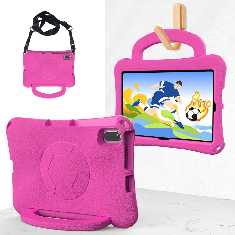 For Huawei MatePad 10.4 2020 / 2022 Handle Football Shaped EVA Shockproof Tablet Case(Rose Red) - free shipping - PMC TechLife - Order now!