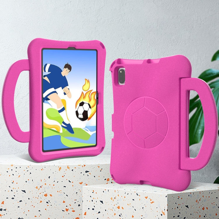 For Huawei MatePad 10.4 2020 / 2022 Handle Football Shaped EVA Shockproof Tablet Case(Rose Red) - free shipping - PMC TechLife - Order now!