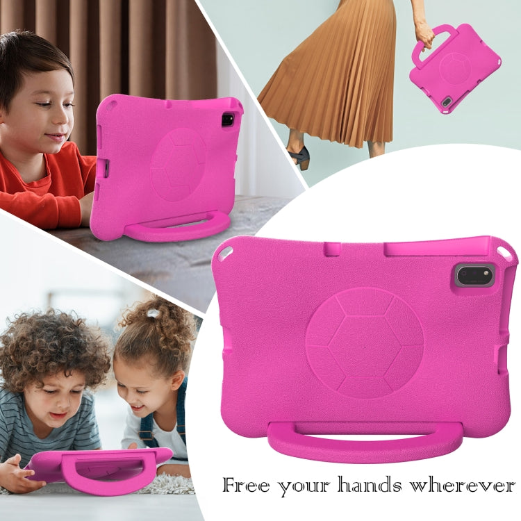 For Huawei MatePad 10.4 2020 / 2022 Handle Football Shaped EVA Shockproof Tablet Case(Rose Red) - free shipping - PMC TechLife - Order now!