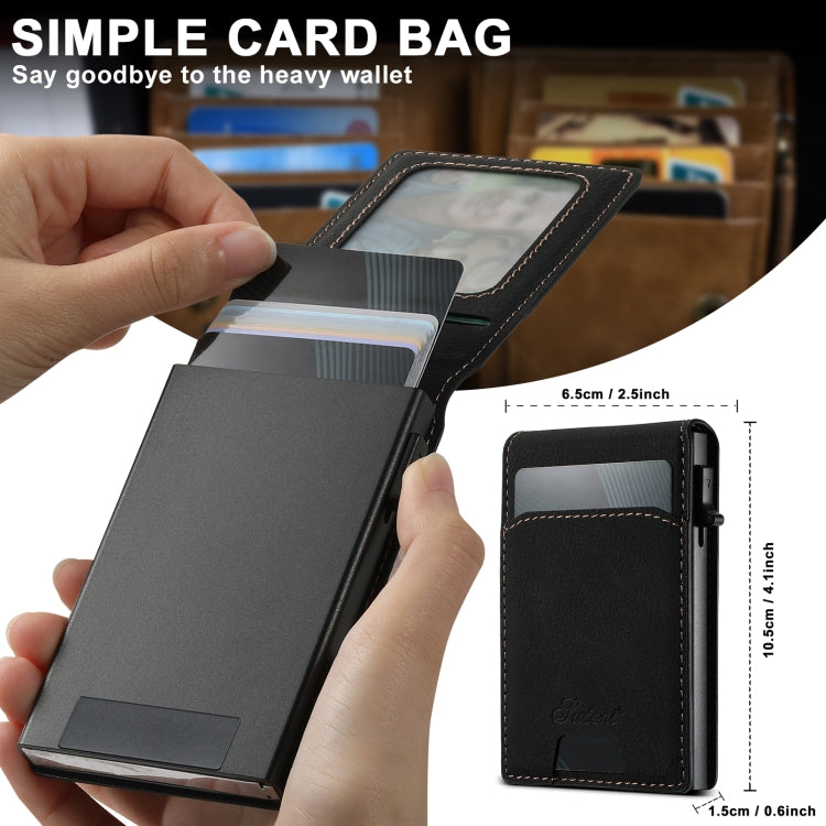 For iPhone 16 Pro Max Suteni H19 Litchi Grain 2-in-1 MagSafe Removable Card Box Back Phone Case(Black) - free shipping - PMC Jewellery - Order now!