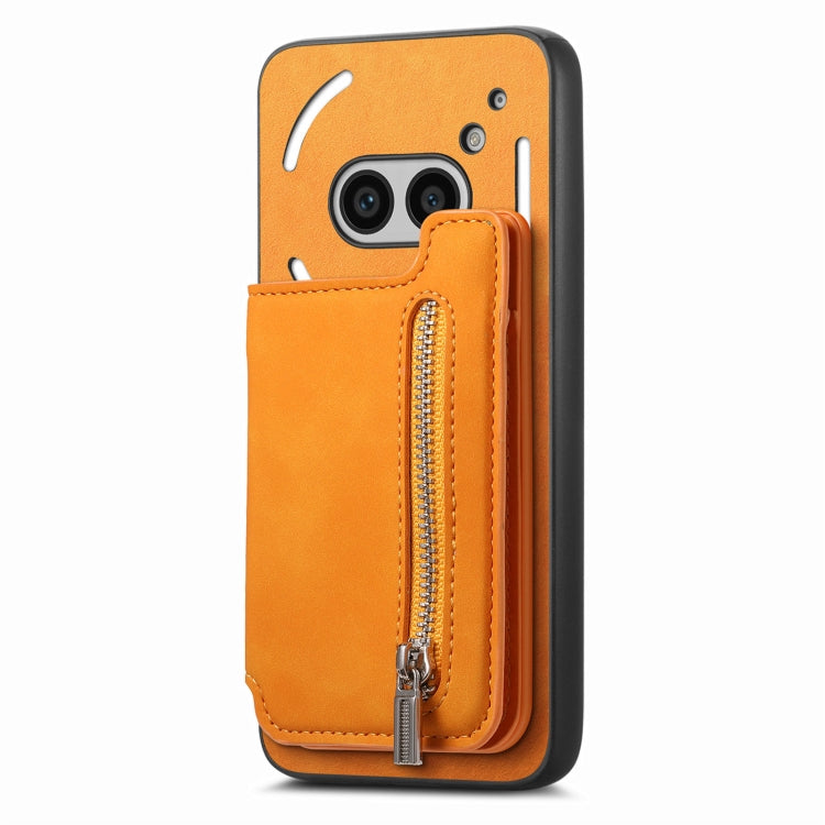 For Nothing CMF Phone 1 Retro MagSafe Zipper Wallet Card Bag Back Phone Case(Yellow) - free shipping - PMC TechLife - Order now!