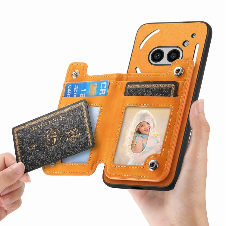 For Nothing CMF Phone 1 Retro MagSafe Zipper Wallet Card Bag Back Phone Case(Yellow) - free shipping - PMC TechLife - Order now!