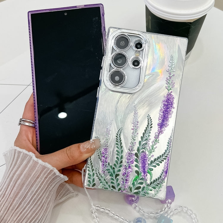 For Samsung Galaxy S25 Ultra 5G Electroplating Flowers Plants Texture Wristband TPU Phone Case(Gardenia FL15) - Galaxy S25 Ultra 5G Cases by PMC Jewellery | Online Shopping South Africa | PMC Jewellery | Buy Now Pay Later Mobicred