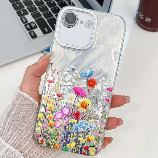 For iPhone 16e Electroplating Flower Texture TPU Phone Case(Flowers SH4) - iPhone 16e Cases by PMC Jewellery | Online Shopping South Africa | PMC Jewellery | Buy Now Pay Later Mobicred