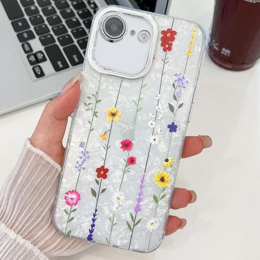 For iPhone 16e Electroplating Flower Texture TPU Phone Case(Yellow Wildflower SH6) - iPhone 16e Cases by PMC Jewellery | Online Shopping South Africa | PMC Jewellery | Buy Now Pay Later Mobicred