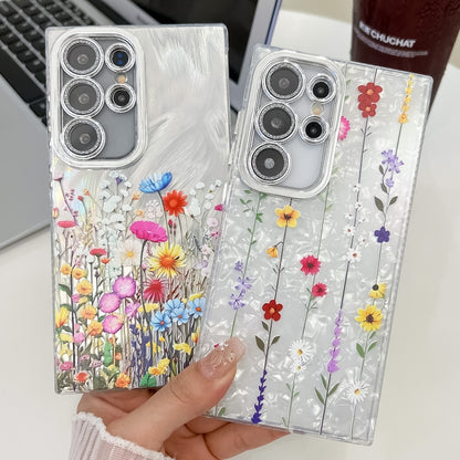 For Samsung Galaxy S25 5G Electroplating Flower Texture TPU Phone Case(Little Wildflower SH3) - Galaxy S25 5G Cases by PMC Jewellery | Online Shopping South Africa | PMC Jewellery | Buy Now Pay Later Mobicred