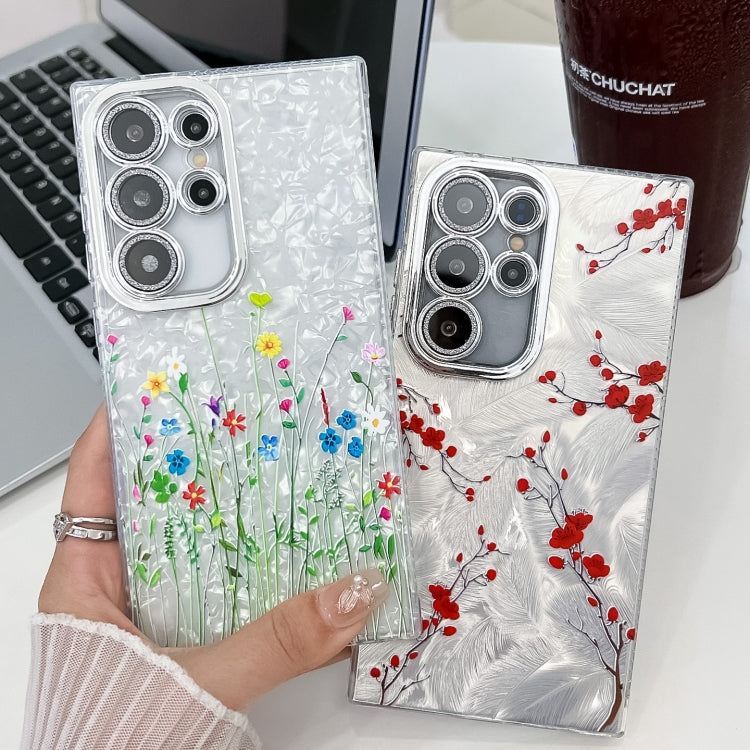 For Samsung Galaxy S25+ 5G Electroplating Flower Texture TPU Phone Case(Little Wildflower SH3) - Galaxy S25+ 5G Cases by PMC Jewellery | Online Shopping South Africa | PMC Jewellery | Buy Now Pay Later Mobicred