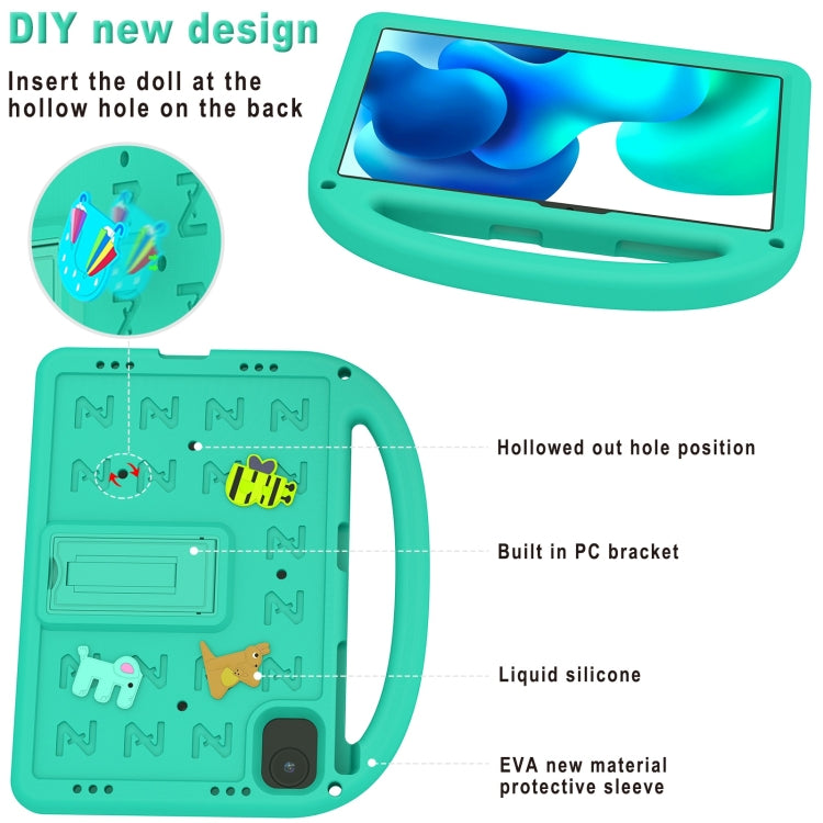 For Honor Pad X8a / X9 2024 Cartoon Sparrow EVA Shockproof Tablet Case(Glacier Green) - Honor by PMC TechLife | Online Shopping South Africa | PMC TechLife | Buy Now Pay Later Mobicred