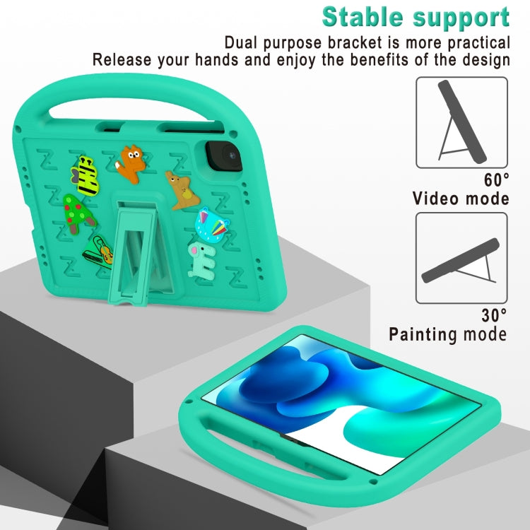 For Honor Pad X8a / X9 2024 Cartoon Sparrow EVA Shockproof Tablet Case(Glacier Green) - Honor by PMC TechLife | Online Shopping South Africa | PMC TechLife | Buy Now Pay Later Mobicred