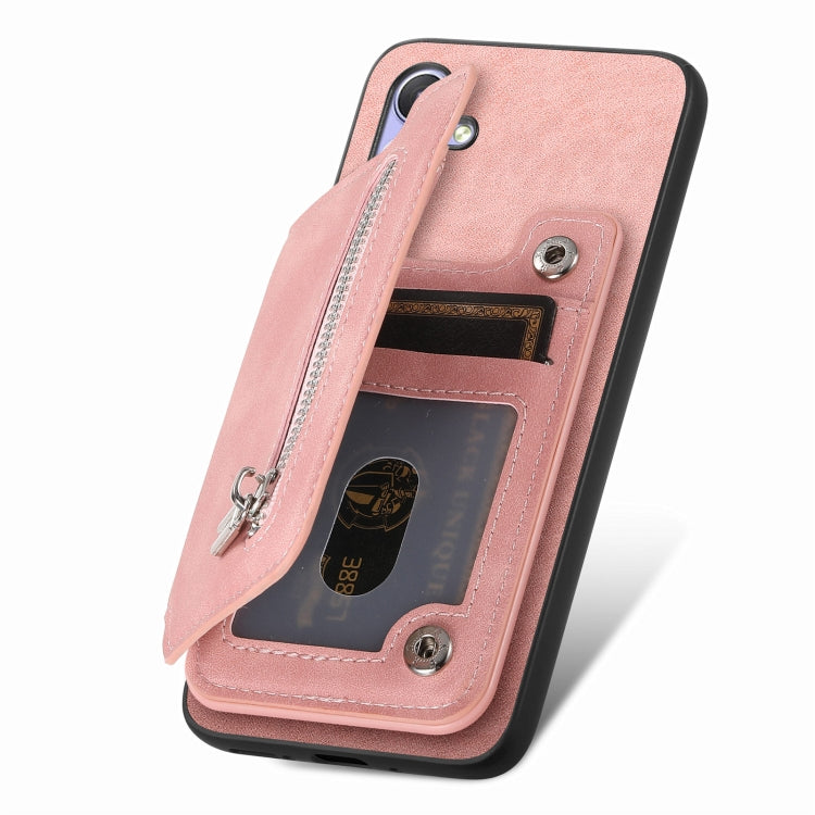 For Honor X8b Retro MagSafe Zipper Wallet Card Bag Back Phone Case(Pink) - free shipping - PMC TechLife - Order now!