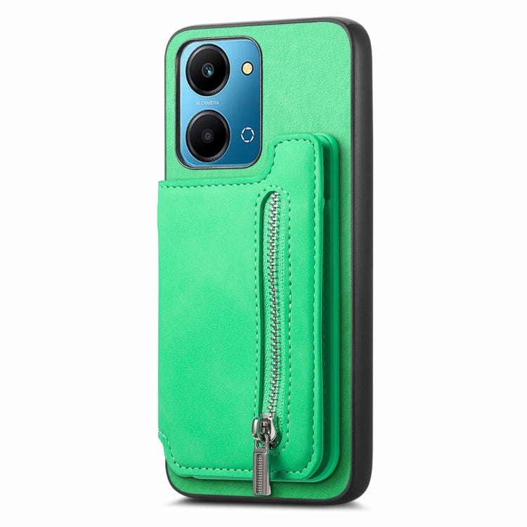 For Honor 90 Retro MagSafe Zipper Wallet Card Bag Back Phone Case(Green) - free shipping - PMC TechLife - Order now!