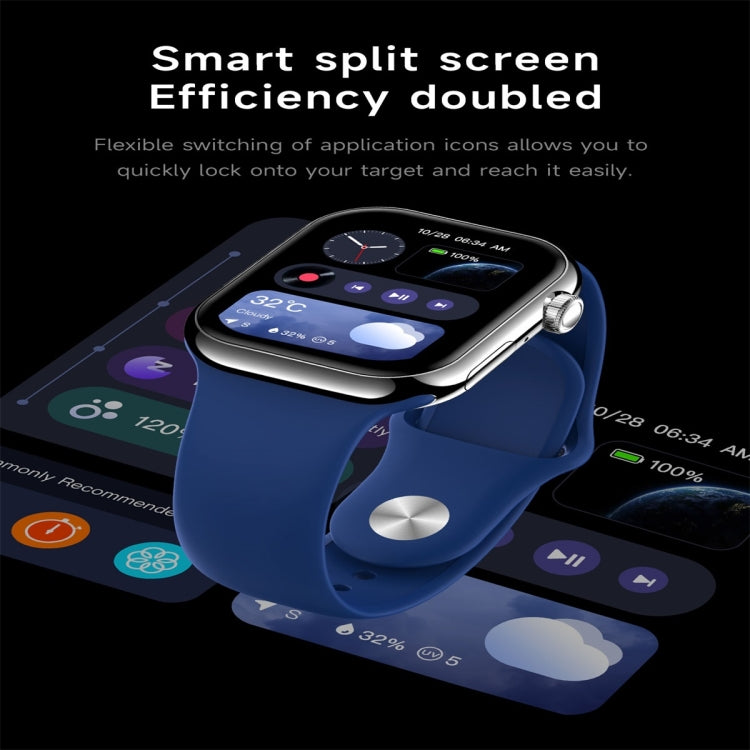 KL08 2.04 inch Color Screen Smart Watch Silicone Strap, Support Bluetooth Call(Blue) - Smart Watches by PMC TechLife | Online Shopping South Africa | PMC TechLife | Buy Now Pay Later Mobicred