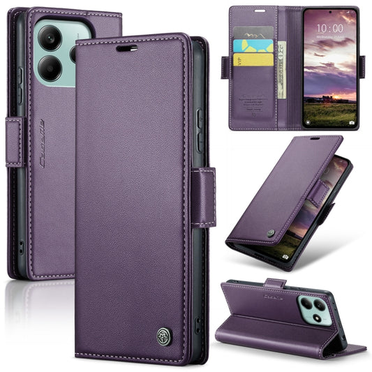 For Redmi Note 14 5G CaseMe 023 Butterfly Buckle Litchi Texture RFID Anti-theft Leather Phone Case(Purple) - Note 14 Cases by CaseMe | Online Shopping South Africa | PMC Jewellery | Buy Now Pay Later Mobicred