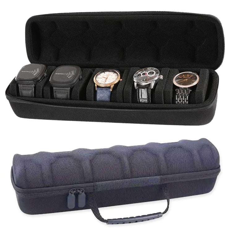 Portable 5 Watch Position Zipper Display Storage Box Hard Case - free shipping - PMC TechLife - Order now!