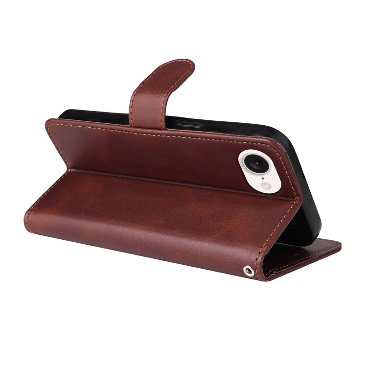 For iPhone 16e ENKAY Card Wallet Calf Texture Leather Phone Case with Screen Film(Brown) - free shipping - PMC TechLife - Order now!