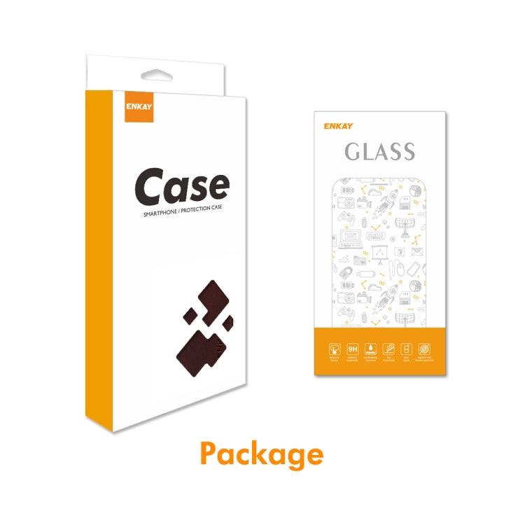 For iPhone 16e ENKAY Card Wallet Calf Texture Leather Phone Case with Screen Film(Brown) - free shipping - PMC TechLife - Order now!