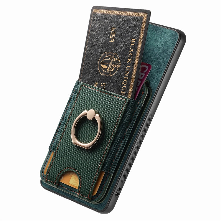 For Samsung Galaxy S25 5G Retro Splitable Magnetic Stand Card Bag Leather Phone Case(Green) - Galaxy S25 5G Cases by PMC Jewellery | Online Shopping South Africa | PMC Jewellery | Buy Now Pay Later Mobicred