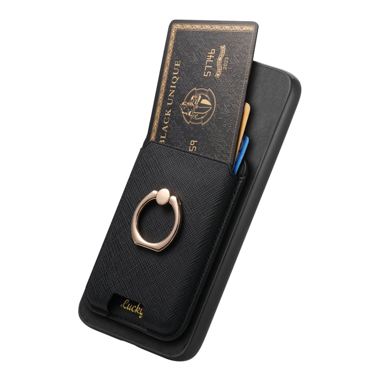 For Samsung Galaxy S25 5G Retro Cross Leather Ring Vertical Insert Card Bag MagSafe Phone Case(Black) - free shipping - PMC Jewellery - Order now!