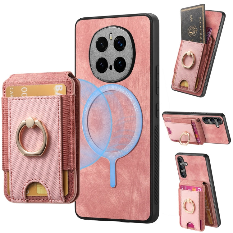 For Honor Magic7 Pro Retro Splitable Magnetic Stand Card Bag Leather Phone Case(Pink) - free shipping - PMC TechLife - Order now!