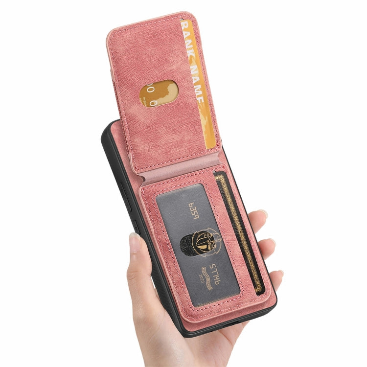 For Honor Magic7 Pro Retro Splitable Magnetic Stand Card Bag Leather Phone Case(Pink) - free shipping - PMC TechLife - Order now!