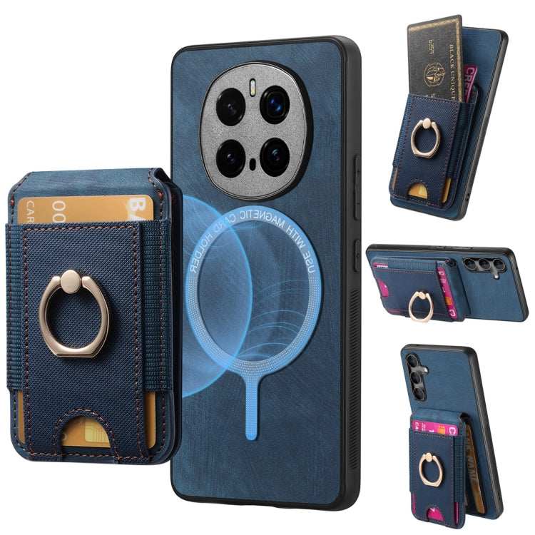 For Honor Magic7 Pro Retro Splitable Magnetic Stand Card Bag Leather Phone Case(Blue) - Honor Cases by PMC TechLife | Online Shopping South Africa | PMC TechLife | Buy Now Pay Later Mobicred