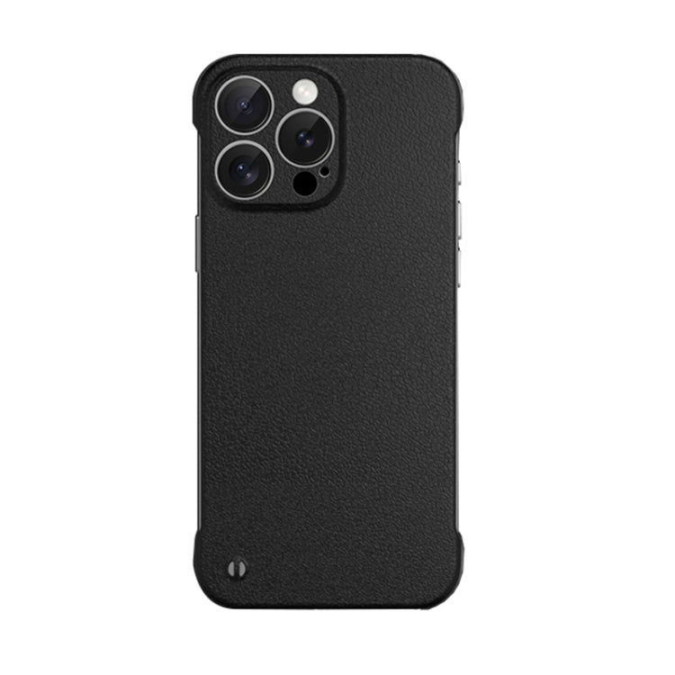 For iPhone 12 Pro Max Frameless Litchi Texture PC Phone Case(Graphite Black) - iPhone 12 Pro Max Cases by PMc TechLife | Online Shopping South Africa | PMc TechLife | Buy Now Pay Later Mobicred