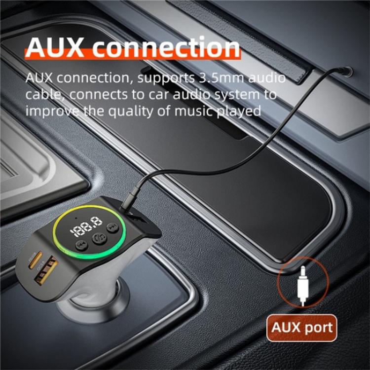 C8 Bluetooth 5.3 Receiver Hands-Free Calling with AUX Port Dual USB Port Car Charger(Black) - Bluetooth Car Kits by PMC TechLife | Online Shopping South Africa | PMC TechLife | Buy Now Pay Later Mobicred