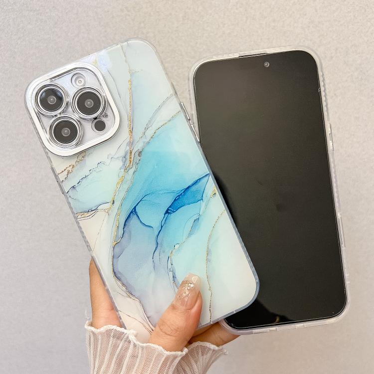 For iPhone 16e Electroplated Marble Texture Phone Case(Purple M3) - iPhone 16e Cases by PMC TechLife | Online Shopping South Africa | PMC TechLife | Buy Now Pay Later Mobicred