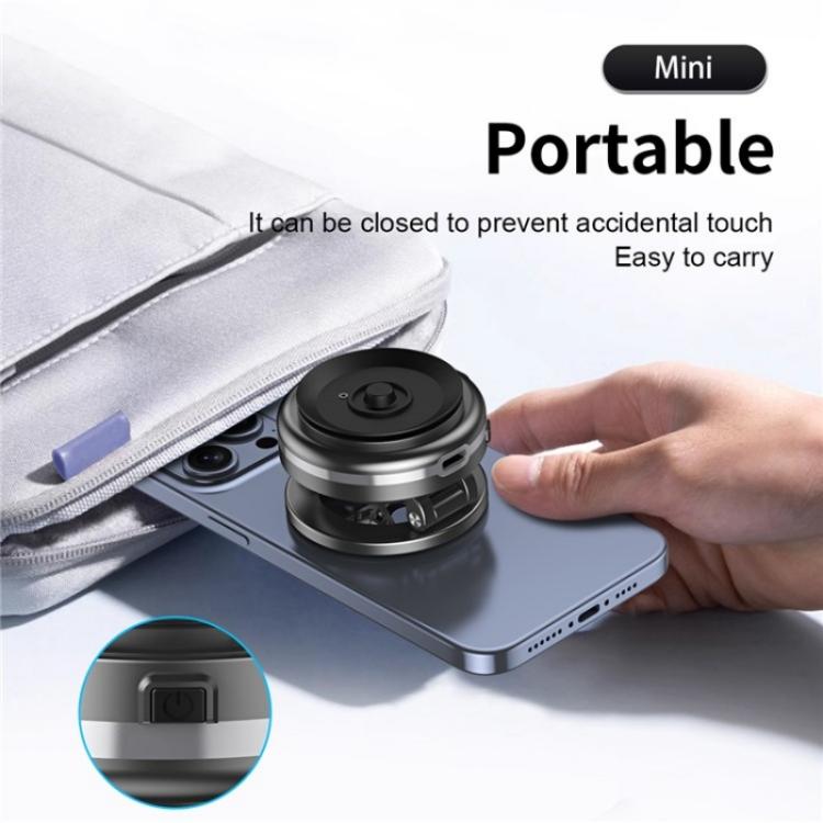 C6 Adjustable Folding Rotating Car Stand Vacuum Suction Cup Magnetic Phone Holder(Grey) - Wireless Charger Holders by PMc TechLife | Online Shopping South Africa | PMc TechLife | Buy Now Pay Later Mobicred