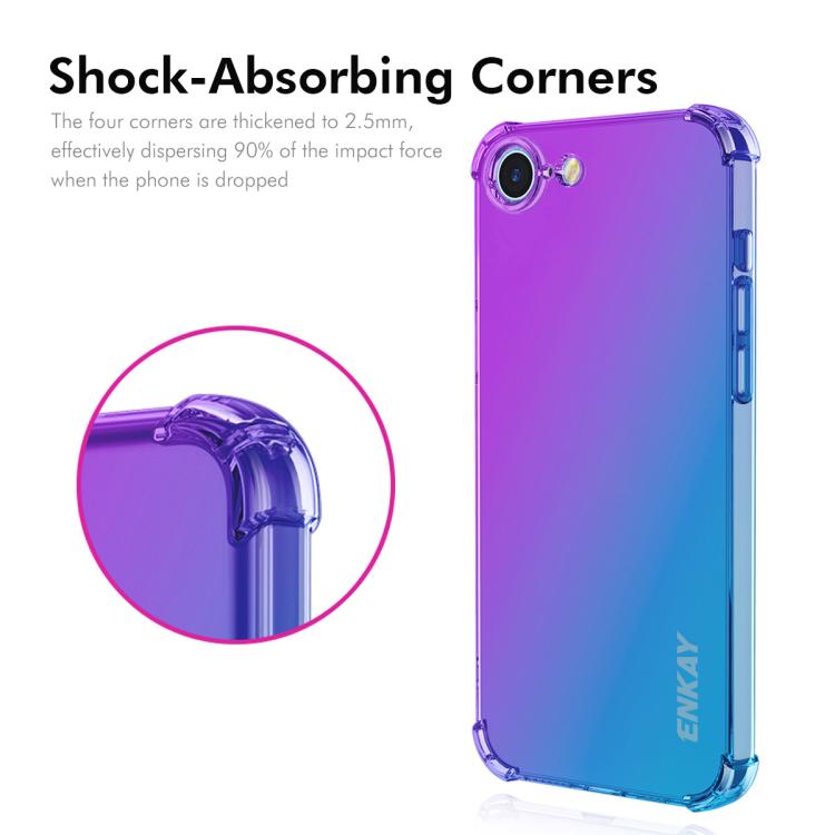 For iPhone 16e ENKAY Hat-Prince Gradient Airbag TPU Phone Case(Purple Blue) - free shipping - PMC TechLife - Order now!
