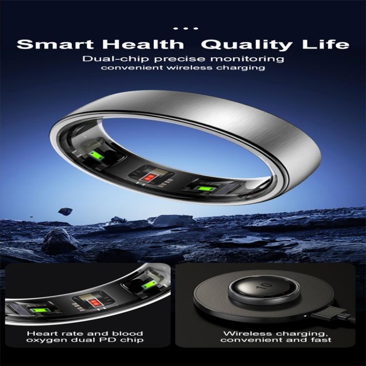 R10 SIZE 13 Smart Ring, Support Heart Rate / Blood Oxygen / Sleep / Multiple Sports Modes(Silver) - free shipping - PMC TechLife - Order now!