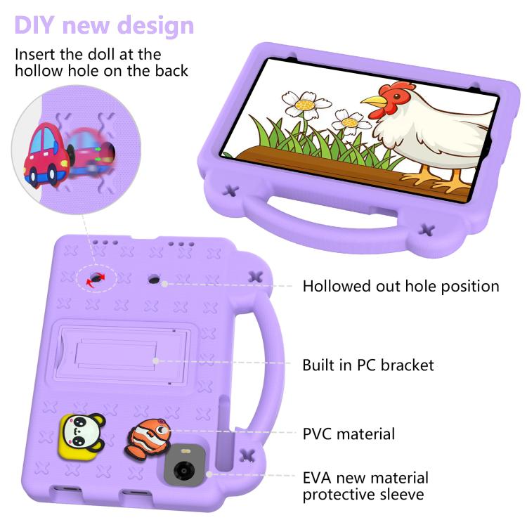 For Alldocube iPlay 60 Mini Pro Handle Kickstand Children EVA Shockproof Tablet Case(Light Purple) - CUBE by PMC TechLife | Online Shopping South Africa | PMC TechLife | Buy Now Pay Later Mobicred
