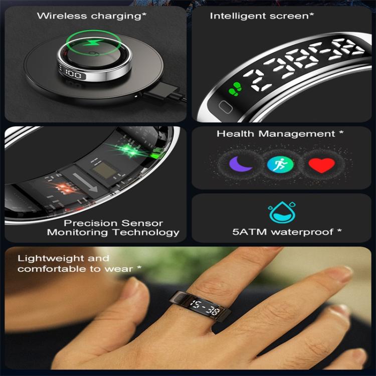 R11 SIZE 12 Smart Ring, Support Heart Rate / Blood Oxygen / Sleep / Multiple Sports Modes(Silver) - free shipping - PMC TechLife - Order now!