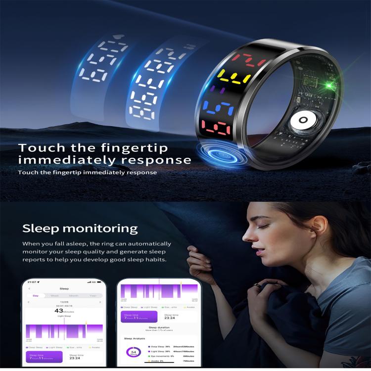 R12 SIZE 10 Smart Ring, Support Heart Rate / Blood Oxygen / Sleep / Multiple Sports Modes(Silver) - free shipping - PMC TechLife - Order now!