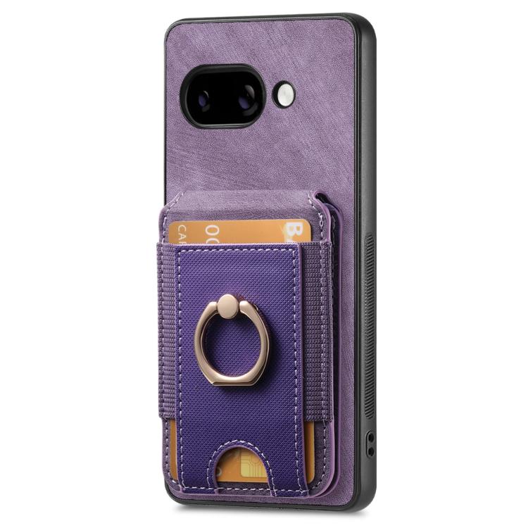 For Google Pixel 9a Retro Splitable Magnetic Stand Card Bag Leather Phone Case(Purple) - Google Cases by PMC TechLife | Online Shopping South Africa | PMC TechLife | Buy Now Pay Later Mobicred